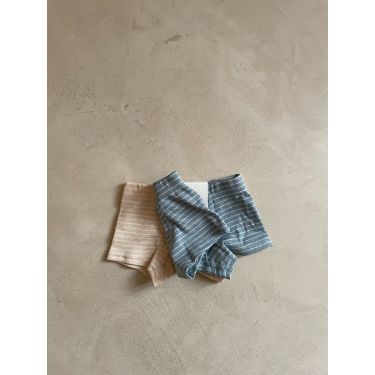 Lunilou - Bokserice za dječake s prugama, Silver Blue/ Sand, 2 kom