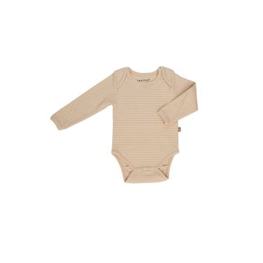 Lunilou - Rebrasti bodi dugi rukav s prugama, Off White/ Brazilian Sand