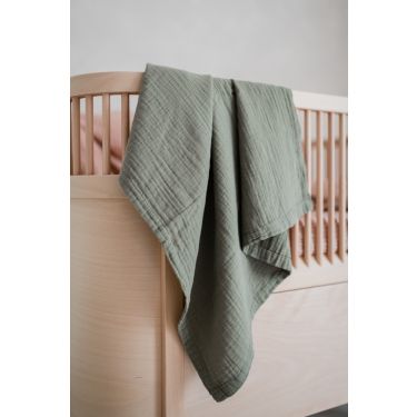 Lunilou - Muslin swaddle tetra pelene, Covert green