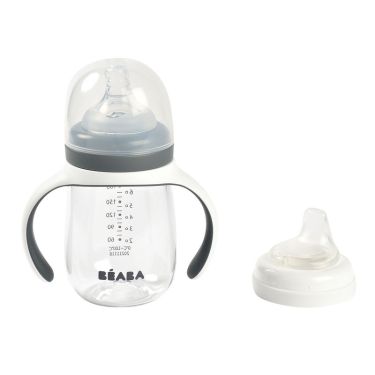 Beaba bočica 2u1 za učenje pitja 210ml mineral grey