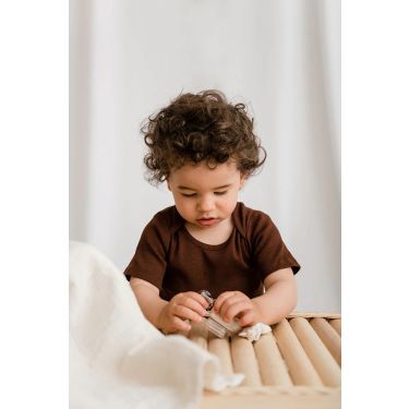 Newborn bodysuit s/s chocolat fondant