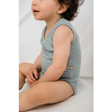 Bodysuit n/s silver blue/iced latte