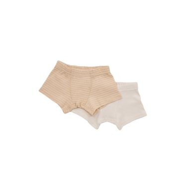 Lunilou - Bokserice za dječake s prugama, Sand/off white, 2 kom